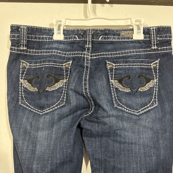 Be Rock for Express Jeans Women Size 31 Blue Boot Cut - Picture 8 of 11